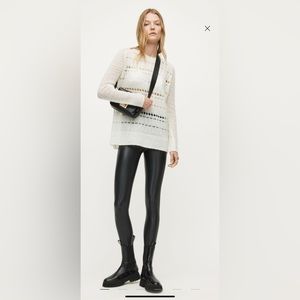 AllSaints Cora Faux Leather Leggings-Black-Size 10-New with Tags
